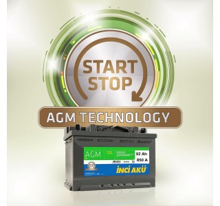 Start Stop Akü Fiyatları - 92 Amper İnci Akü - Start Stop AGM